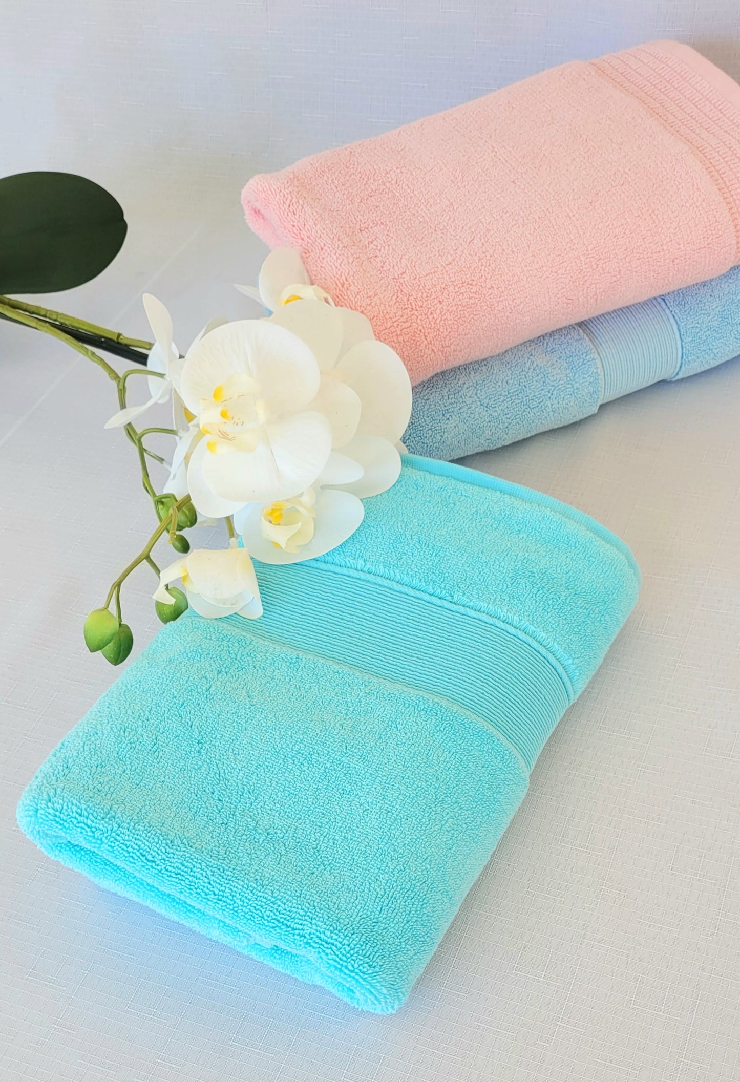 Cotton Bath Towel 50x90 cm, Blue, Turquoise, Pink