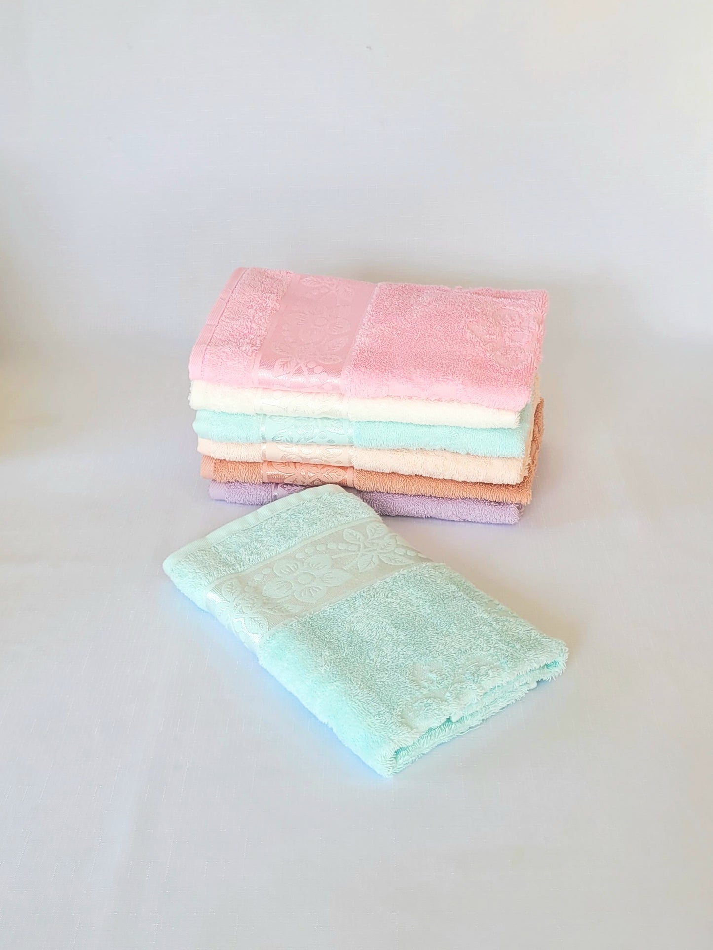Bath Towel Set "Ribella" Organic cotton Jacquard 50x90cm 6 pcs