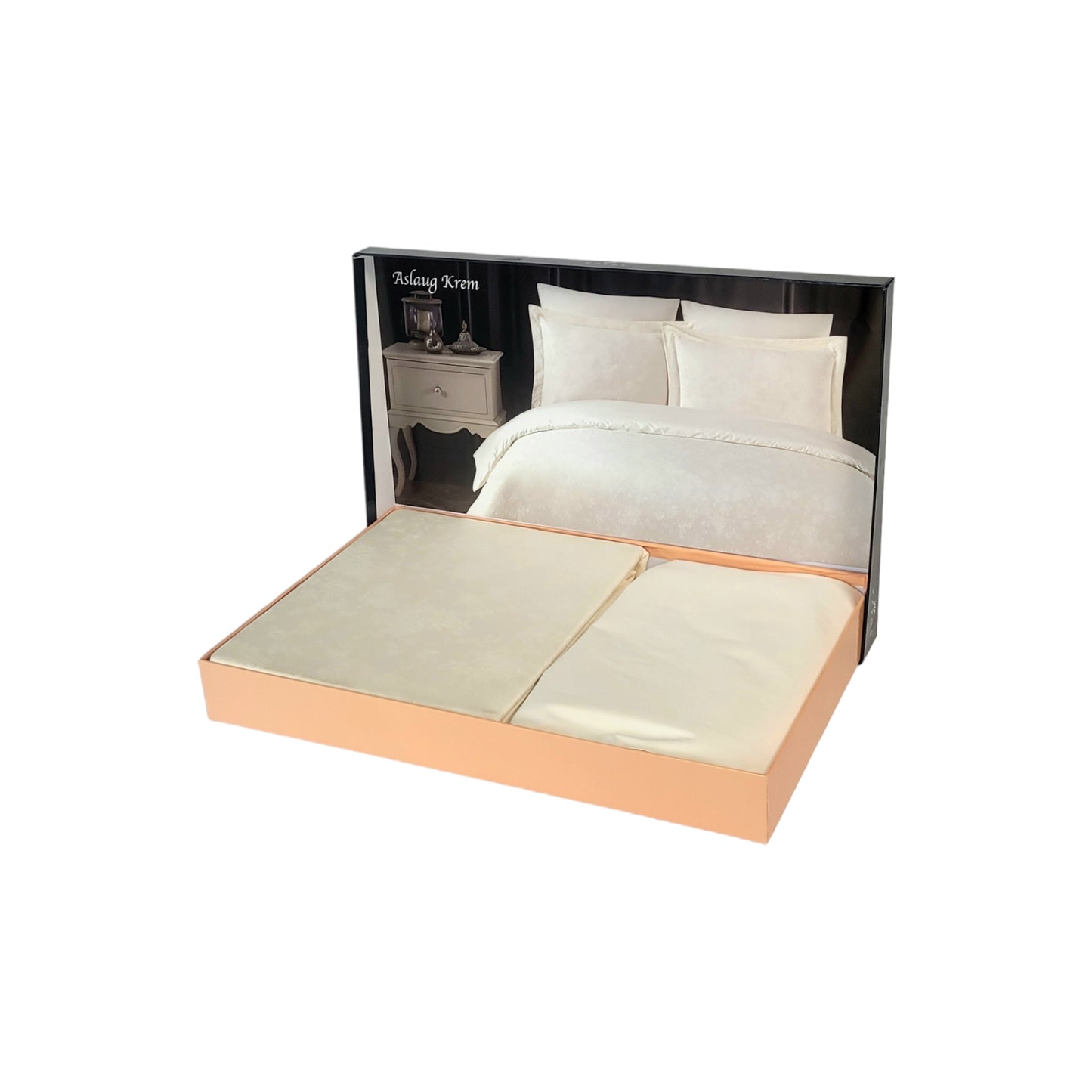 Varol Luxury Bedding Set - Organic Cotton, 6pcs, Euro Size, Jacquard