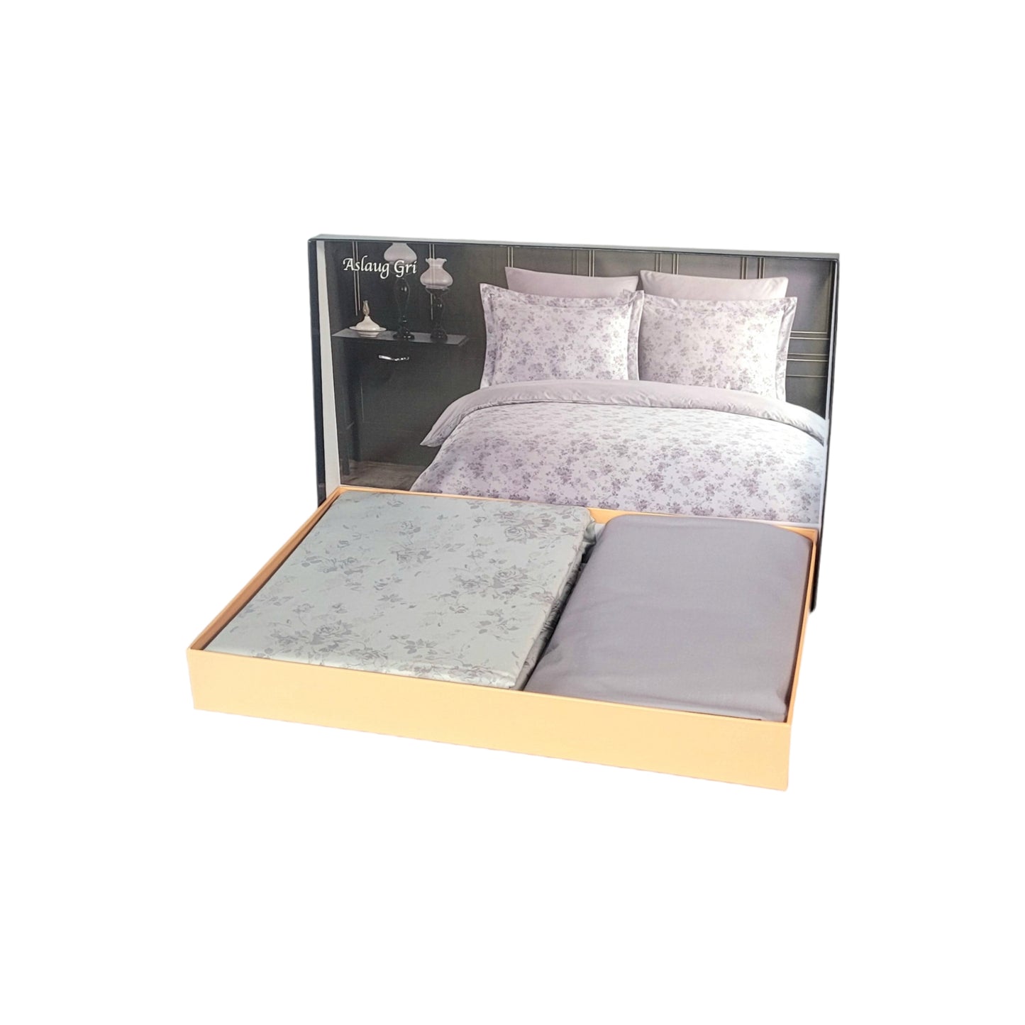 Varol Luxury Bedding Set - Organic Cotton, 6pcs, Euro Size, Jacquard