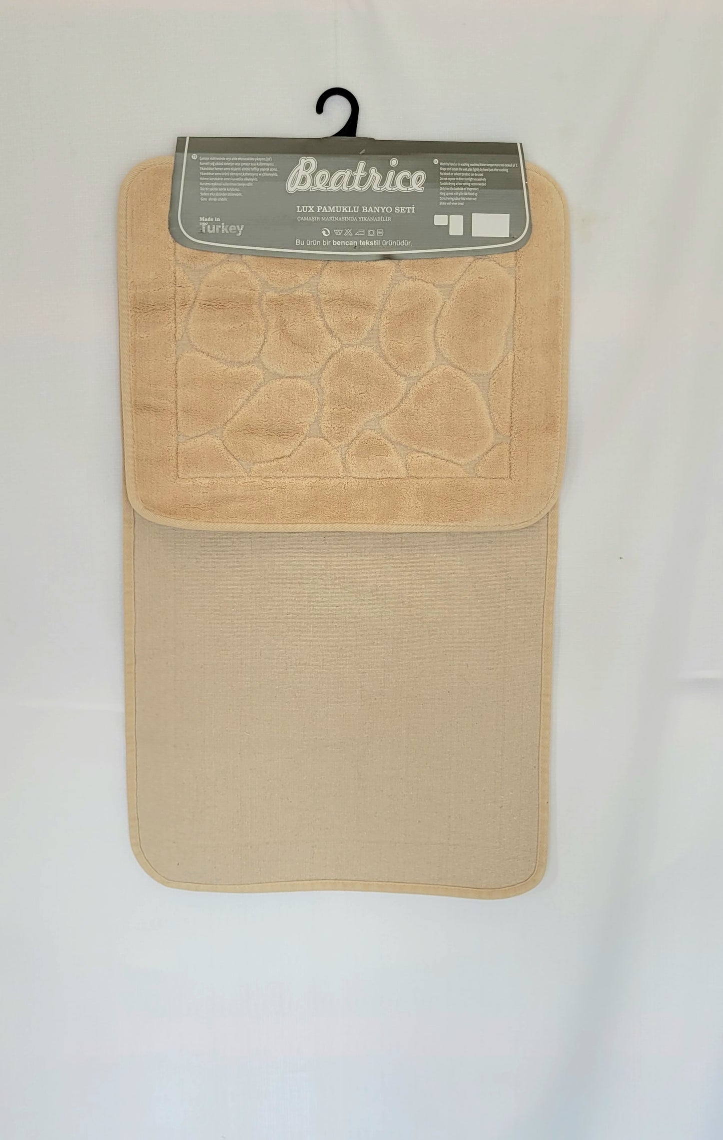 Bath Mat Beatrice Beige stone set (2pcs) Cotton