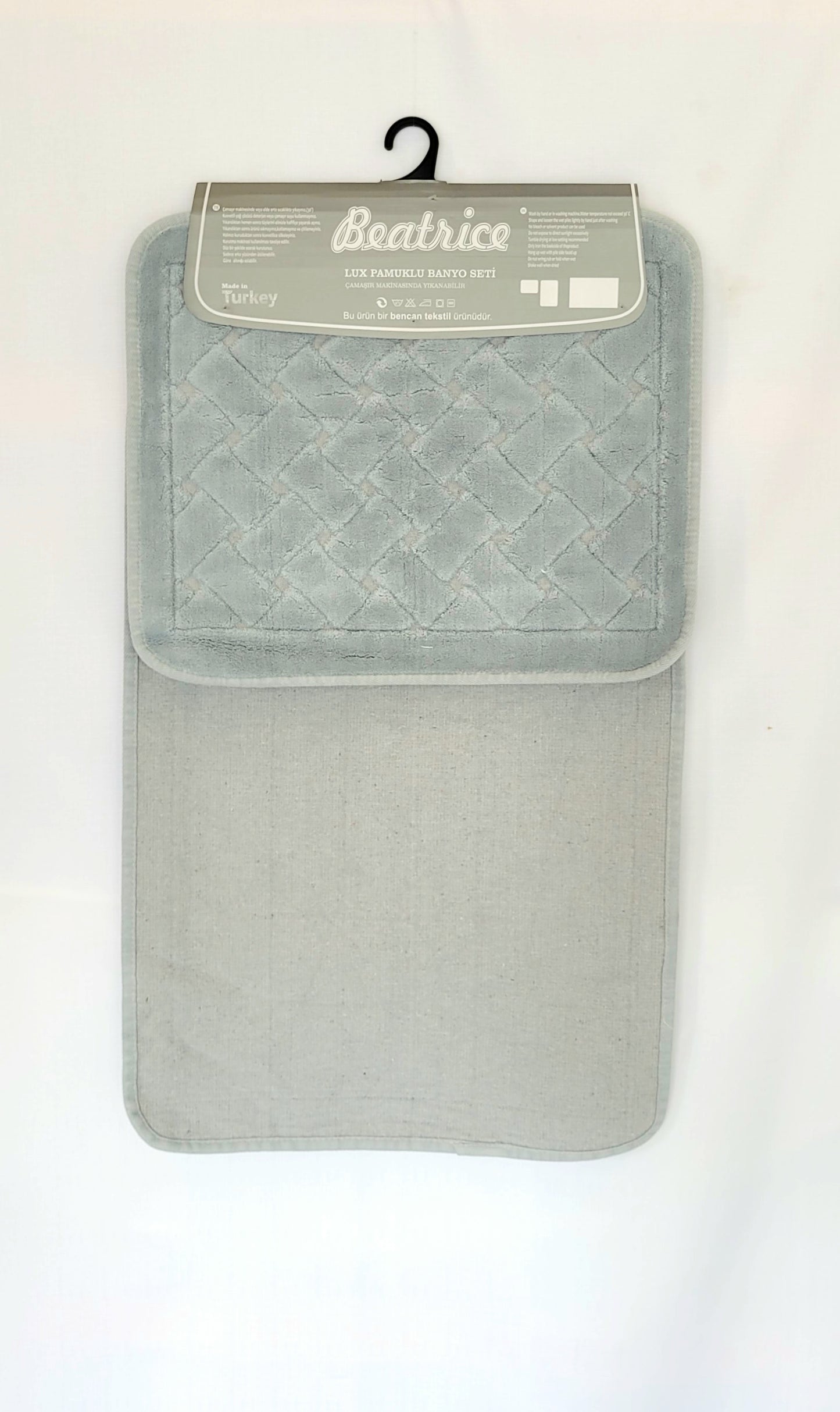 Bath Mat Beatrice Grey classic set (2pcs) Cotton