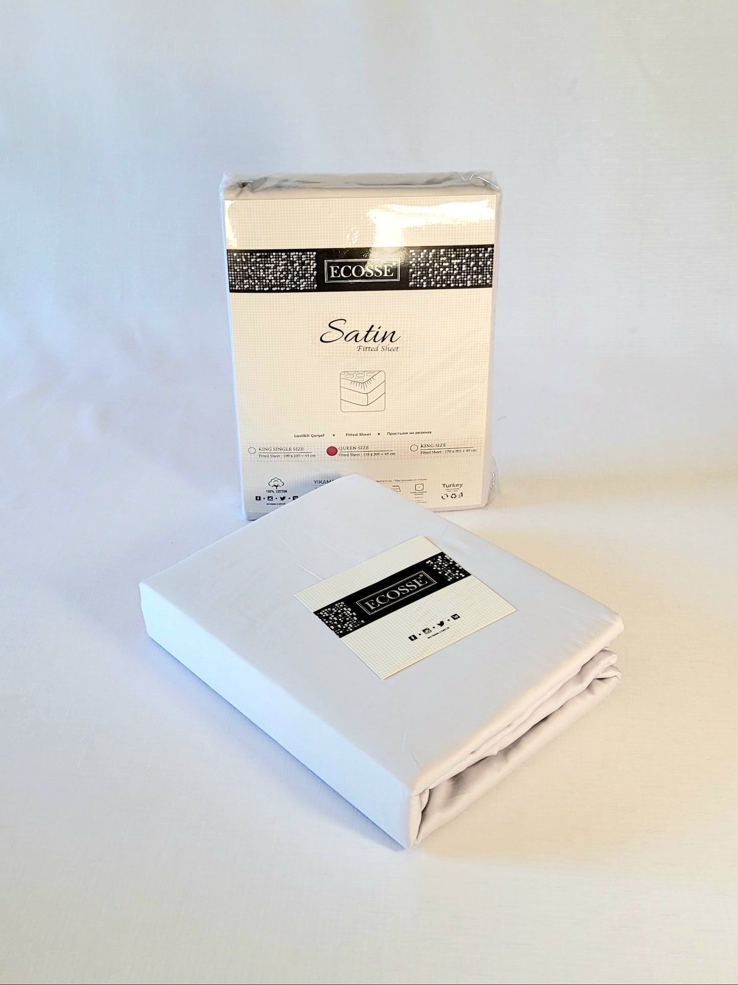 Fitted Sheet Cotton Sateen Deluxe Grey organic cotton