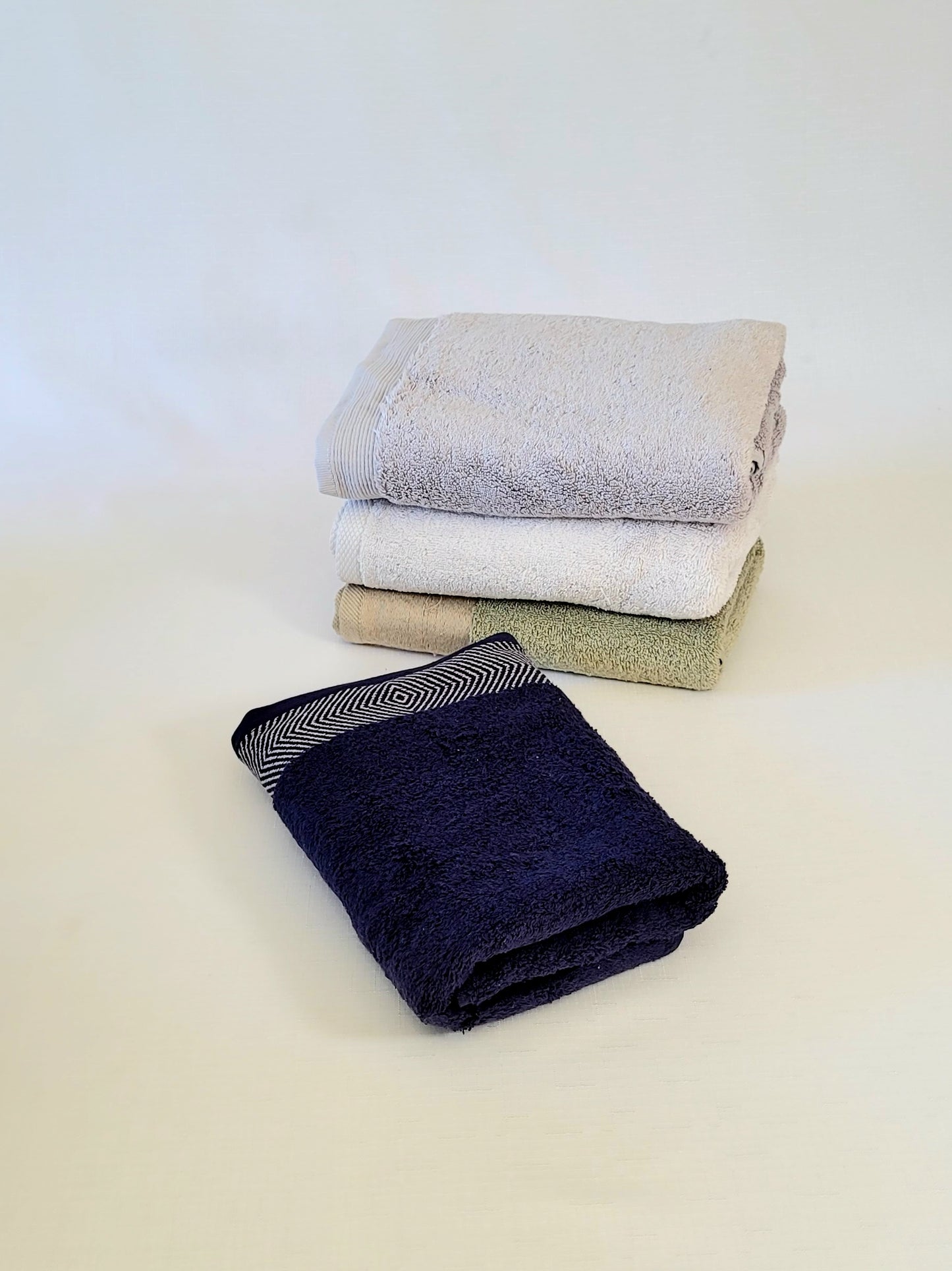 Cotton Bath Towel 50x100 cm, olive, grey, dark blue