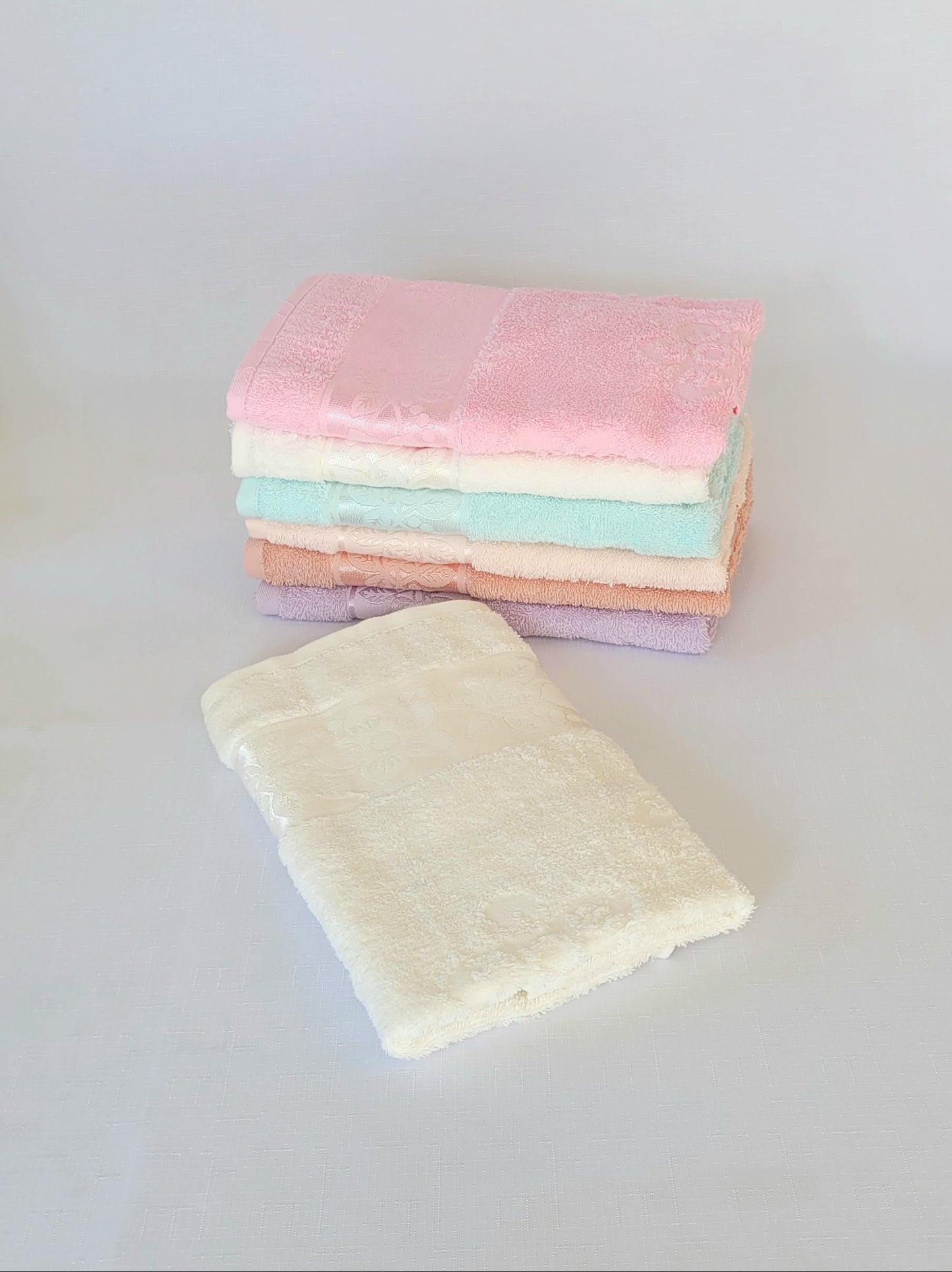 Bath Towel Set "Ribella" Organic cotton Jacquard 50x90cm 6 pcs
