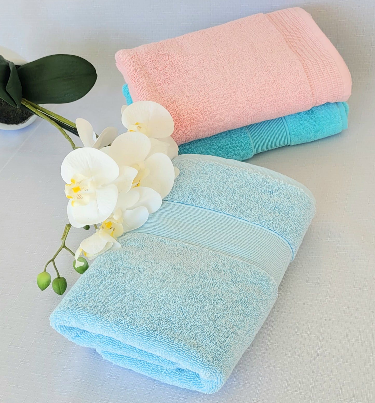 Cotton Bath Towel 50x90 cm, Blue, Turquoise, Pink